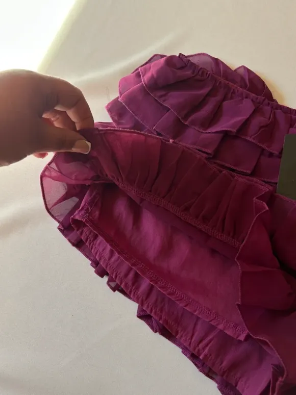 Spódnico-spodenki fioletowe falbanki 38 mini skirt shorts purple shorts