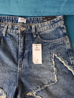 Spodenki loose dżinsowe Cropp star streetwear jeans baggy
