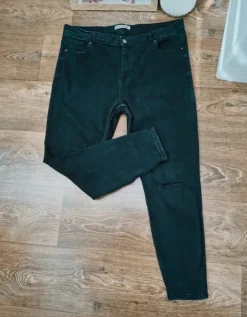 Spodnie damskie jeansowe skinny denim co elastyczne wysoki stan czarne rurki 48 4xl plus size