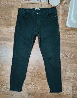 Spodnie damskie jeansowe skinny denim co elastyczne wysoki stan czarne rurki 48 4xl plus size