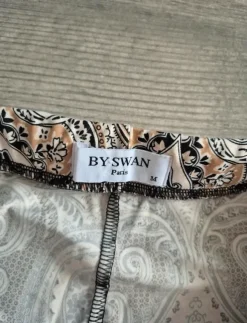 Spodnie dzwony boho wzór paisley By Swan Paris flared pants vintage vibe hippi M 38