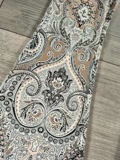 Spodnie dzwony boho wzór paisley By Swan Paris flared pants vintage vibe hippi M 38
