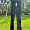 Spodnie Dzwony Cekiny Disco Świecące Błyszczące Lata 70/80 Gumka w Pasie Legginsy