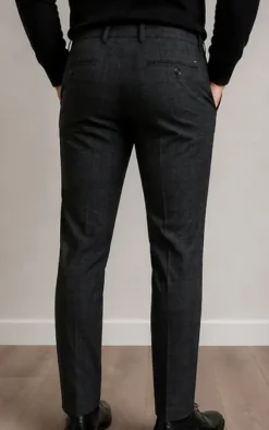 Spodnie eleganckie Sergio Premium W30 – slim, krata, ciemnoszare