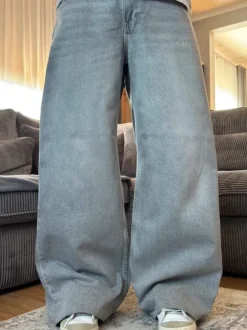 Spodnie jeans wide leg grey baggy washed Rap y2k og skate 90s 00s denim swag
