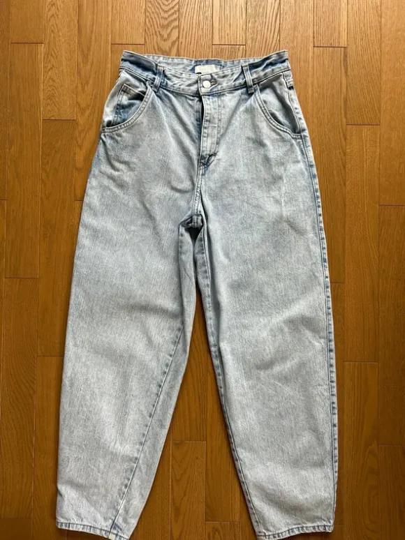 Spodnie jeansy H&M baggy niebieskie rozm 36