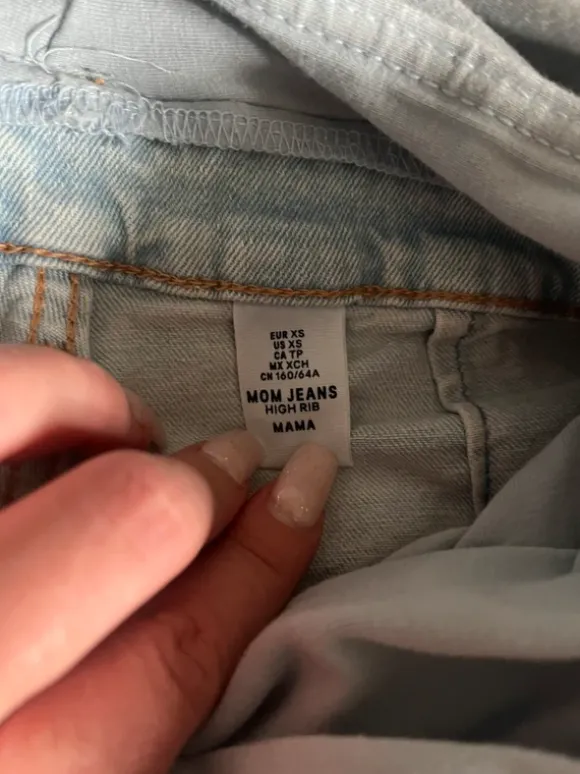 Spodnie jeansy mom jeans ciążowe XS z pasem