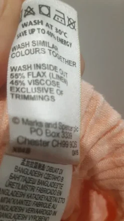 Spodnie materiałowe rybaczki Marks&Spencer, rozm 44,len,gumka, koralowe