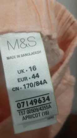Spodnie materiałowe rybaczki Marks&Spencer, rozm 44,len,gumka, koralowe