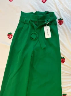 Spodnie nowe zielone szerokie Kalhoty flares bell-bottoms