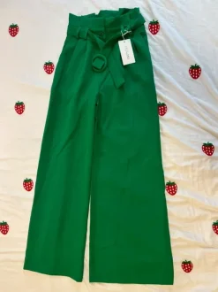 Spodnie nowe zielone szerokie Kalhoty flares bell-bottoms