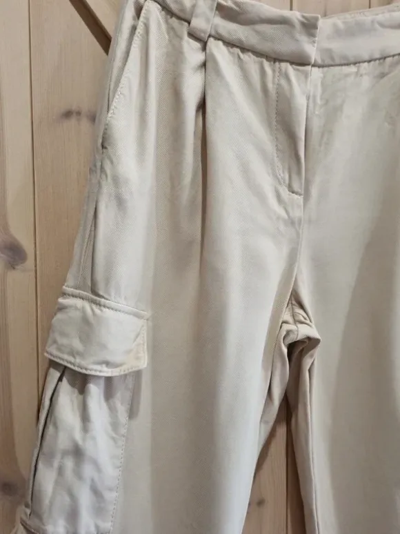spodnie premium massimo dutti beżowe cargo eleganckie do kostki 38