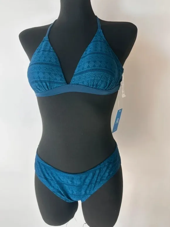 Strój kąpielowy bikini rozmiar S niebieskie wiązane