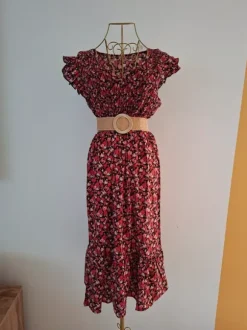 Stylowa romantyczna włoska sukienka na lato Made in Italy cottage core r.38/M
