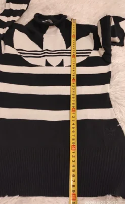 Sweter Adidas Originals Półgolf Vintage Logo Trefoil Paski Bawełna Retro Klasyk Unikat Rozmiar S M