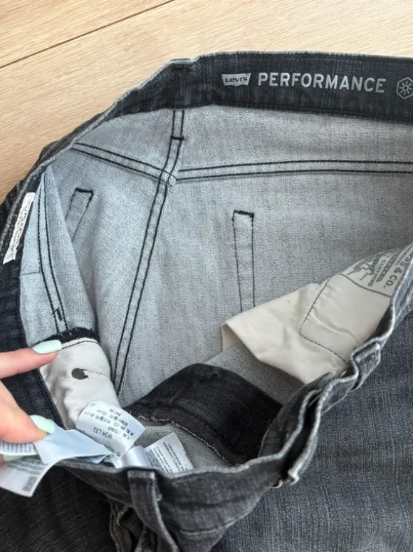 Szare męskie jeansy Straight Levi’s performance L