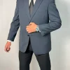 Szarogranatowa marynarka męska elegancka klasyczna Blazer rozmiar 52S 44% wełna wool