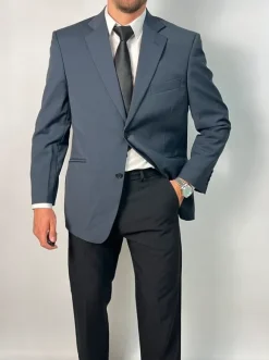 Szarogranatowa marynarka męska elegancka klasyczna Blazer rozmiar 52S 44% wełna wool