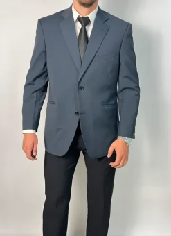 Szarogranatowa marynarka męska elegancka klasyczna Blazer rozmiar 52S 44% wełna wool
