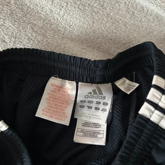 Szerokie spodnie ortalion adidas 3paski alternative vintage