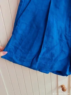 Szorty lniane H&M 38 kobaltowe nowe z metką len wiskoza