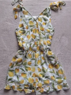 Szyfonowy kombinezon letni cytryny lemon 48 4XL