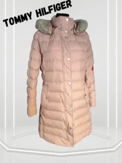 Tommy Hilfiger kurtka płaszcz damski r. 38 pudrowy róż zimowa z kapturem OPIS