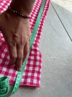 Trendy szerokie spodnie kolorowe z falbanką m w kratkę Vichy viralowe