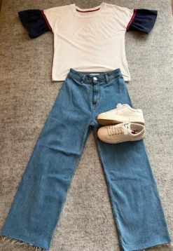 T-shirt falbany rękawy oversize M/S basic premium