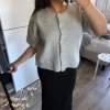 T-shirt strik grå