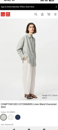 Uniqlo linen blend oversize shirt