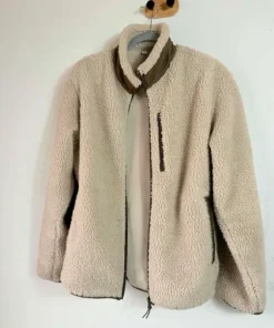 Uniqlo wiosenna / jesienna Kurtka Polarowa Teddy Sherpa Beżowa Kremowa Ciepła S M