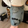 upcycled denim nederdel