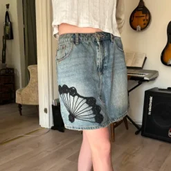 upcycled denim nederdel