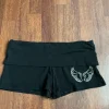 Vintage czarne szorty krótkie spodenki wywijane foldover y2k M/L fold over Shorts