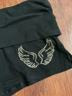 Vintage czarne szorty krótkie spodenki wywijane foldover y2k M/L fold over Shorts