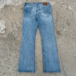 Vintage Flare fit Levi's Jeans, Avant Garde Washed Bootcut Damskie Spodnie, Rozkloszowane Fade Levis