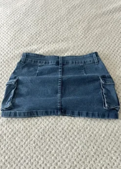 vintage low rise mini skirt y2k 00s dark blue denim swag spódniczka mini krótka z niskim stanem