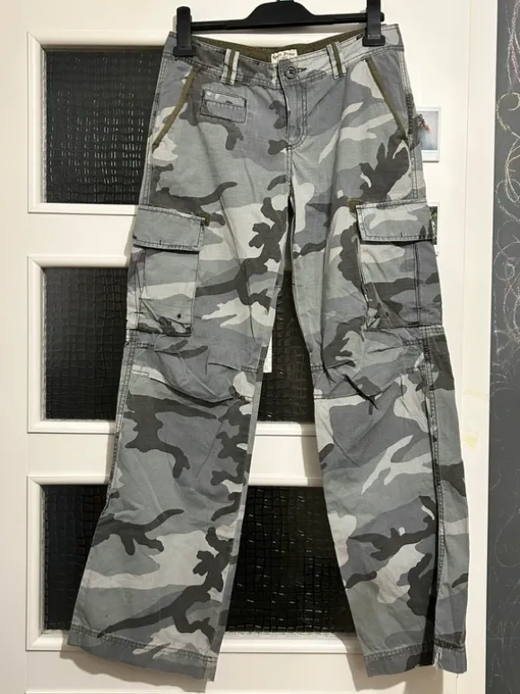 vintage polo jeans ralph lauren grey camo cargo pants