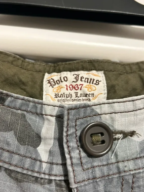 vintage polo jeans ralph lauren grey camo cargo pants