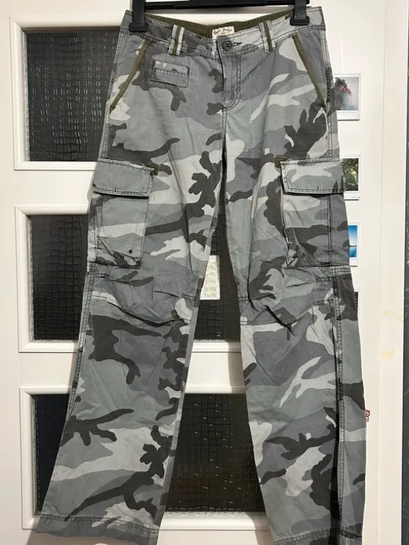 vintage polo jeans ralph lauren grey camo cargo pants