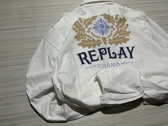 Vintage przepiękna koszula big grafika replay złote dodatki y2k 90s 00s