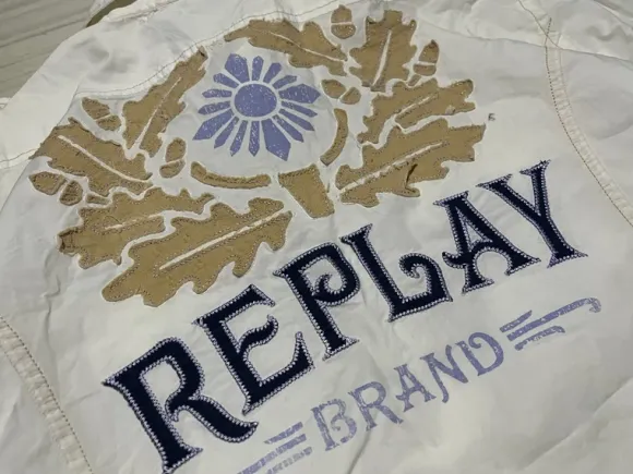 Vintage przepiękna koszula big grafika replay złote dodatki y2k 90s 00s