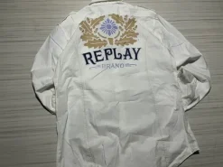 Vintage przepiękna koszula big grafika replay złote dodatki y2k 90s 00s