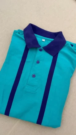 Vintage 90s Polo Shirt – Gymnaestrada Official – Teal/Purple – Size S
