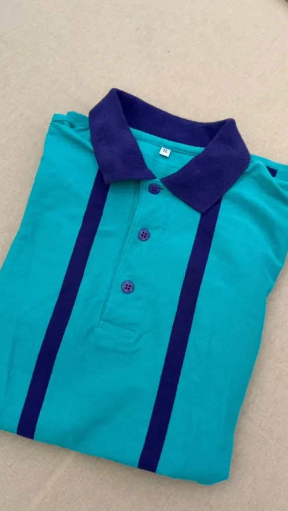 Vintage 90s Polo Shirt – Gymnaestrada Official – Teal/Purple – Size S