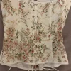 vintage white corset-flower&gold details
