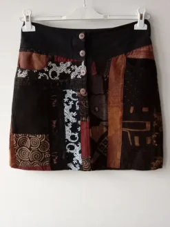 Wielobarwna spódniczka mini vintage M