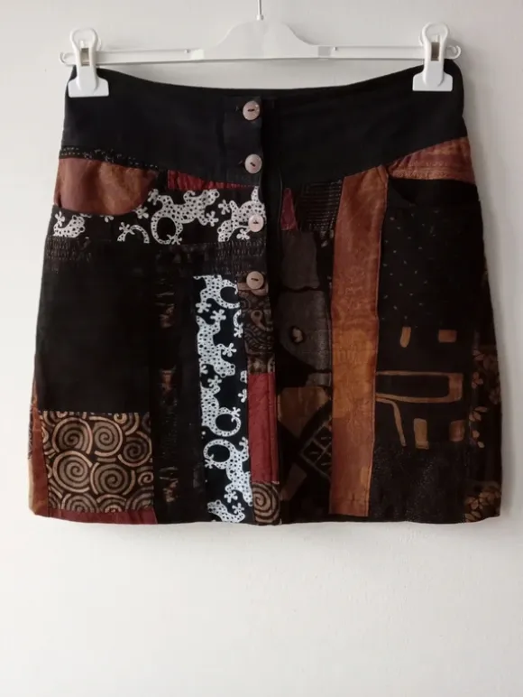 Wielobarwna spódniczka mini vintage M