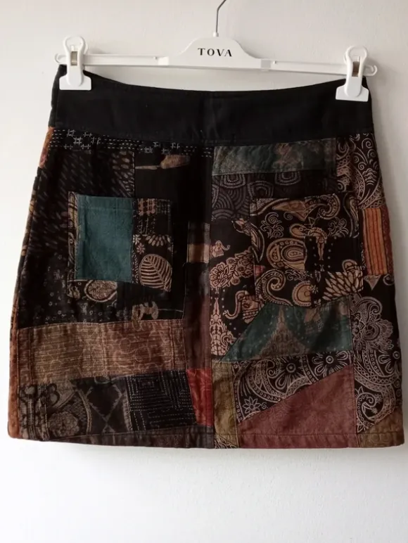 Wielobarwna spódniczka mini vintage M
